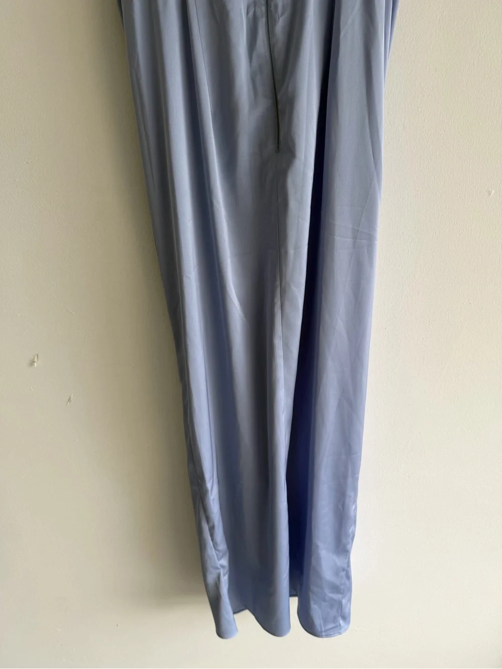 Abercrombie and Fitch Satin Blue Draped Twist-Front Maxi Dress XS 8515